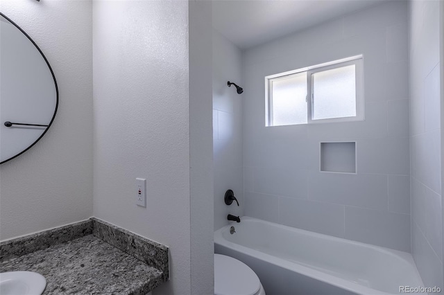 2120 S Ouray St, Aurora, CO 80013 - full bathroom with toilet,  shower combination, and vanity