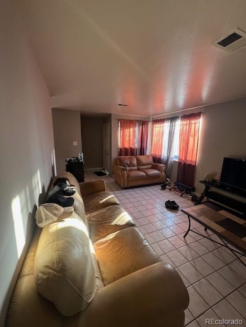 view of tiled living room