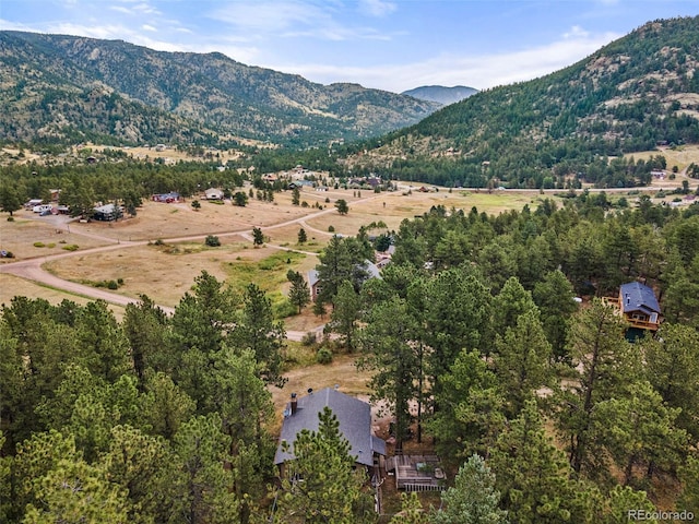 bird's eye view featuring a mountain view