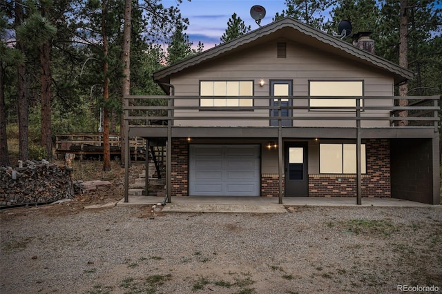 view of front of home with a garage