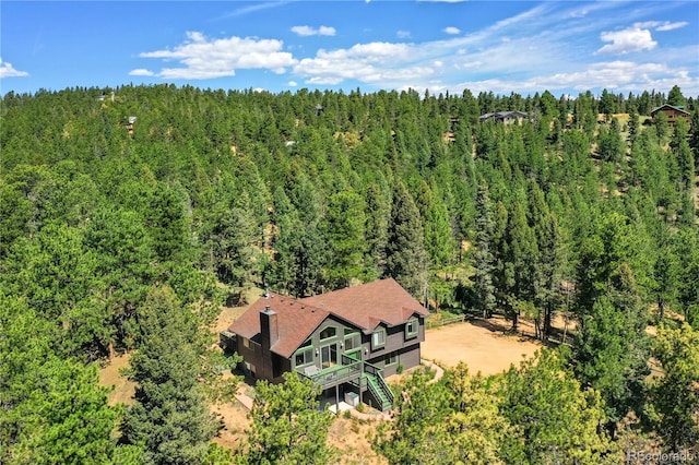 4041 Trout Creed Rd, Woodland Park, CO 80863 - aerial view of property and surrounding area with a forest