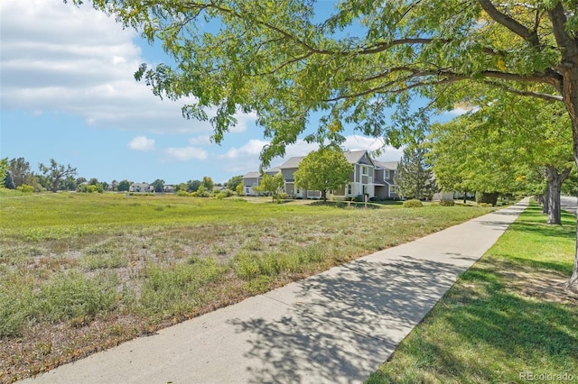 view of community with a lawn