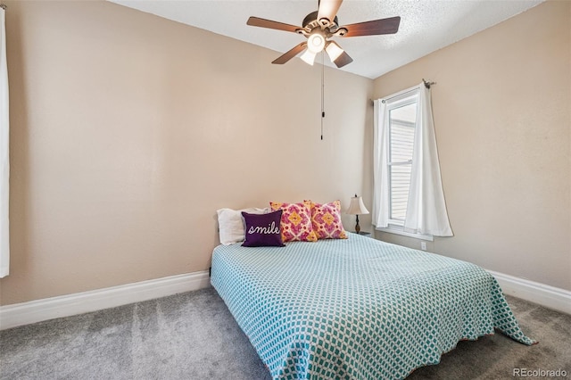2119 W Pikes Peak Ave, Colorado Springs, CO 80904 - bedroom with carpet flooring, baseboards, and a ceiling fan