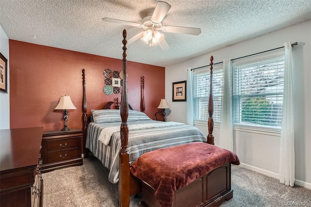8101 S San Juan Range Rd, Littleton, CO 80127 - carpeted bedroom featuring a textured ceiling, ceiling fan, and baseboards
