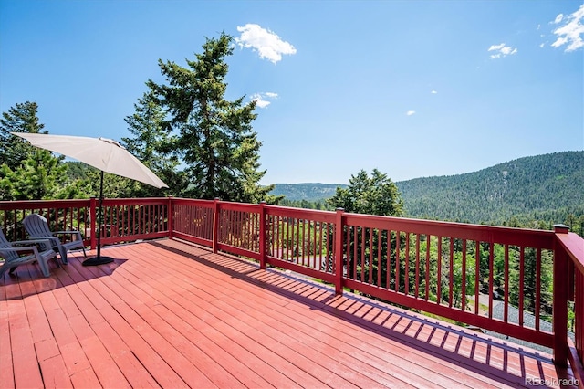 32392 Lodgepole Dr, Evergreen, CO 80439 - deck with a mountain view