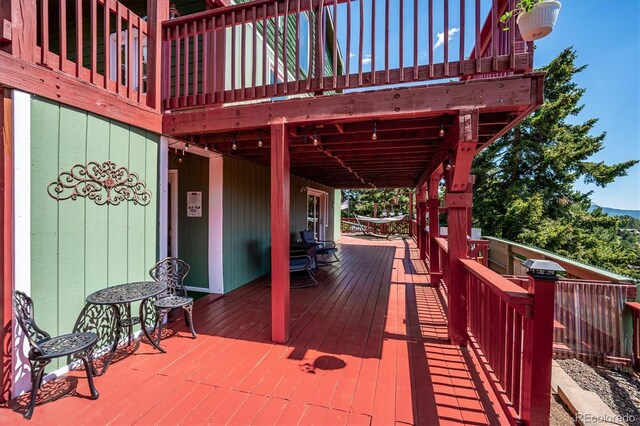32392 Lodgepole Dr, Evergreen, CO 80439 - view of wooden deck