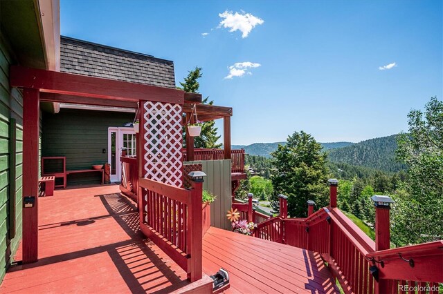32392 Lodgepole Dr, Evergreen, CO 80439 - deck featuring a mountain view