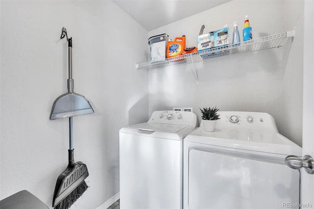 laundry area featuring laundry area and separate washer and dryer