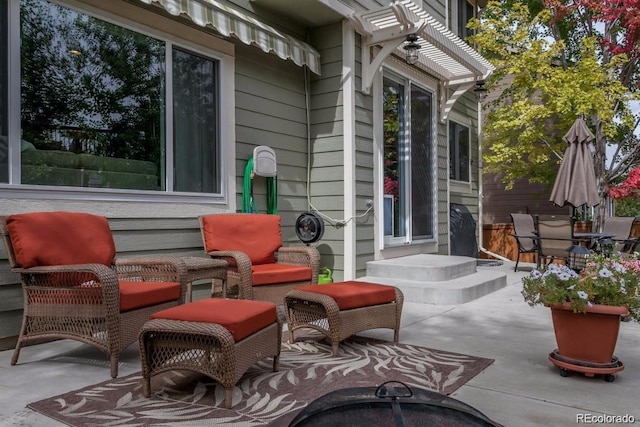 view of patio / terrace with a pergola