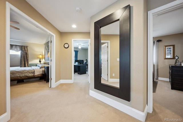 9882 S Hoyt Ct, Littleton, CO 80127 - hallway featuring carpet, baseboards, and recessed lighting