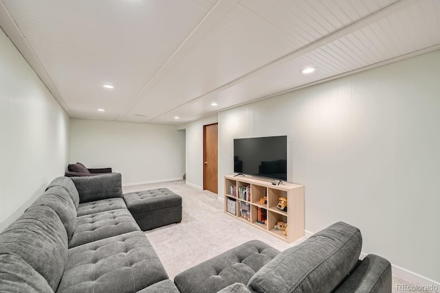 living room featuring carpet flooring