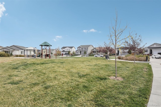 view of yard featuring a playground