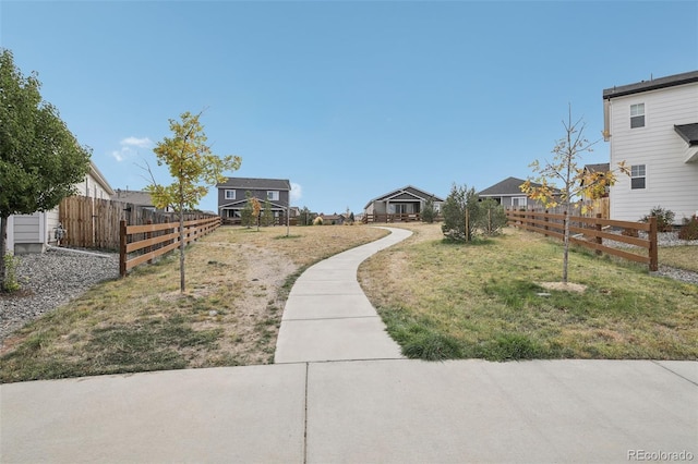 view of yard with fence