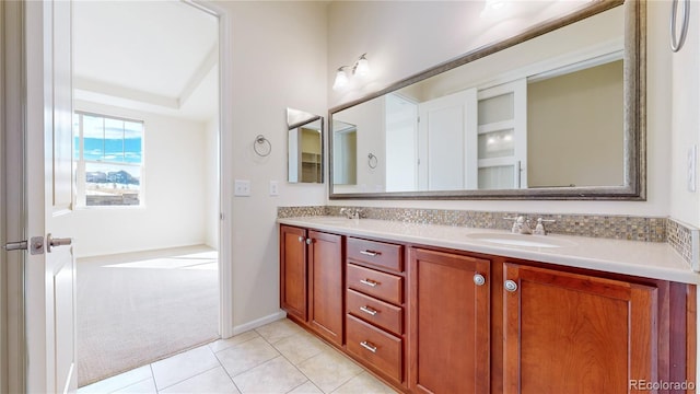 bathroom featuring vanity and tile patterned floors