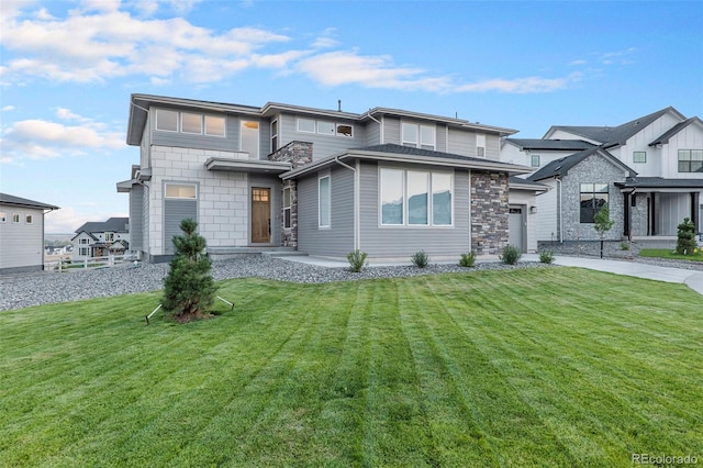 view of front of house with a front lawn