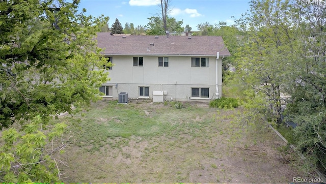 196 Jersey, Colorado Springs, CO 80911 - back of property featuring central AC and a shingled roof