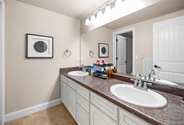 bathroom featuring vanity and tile patterned floors