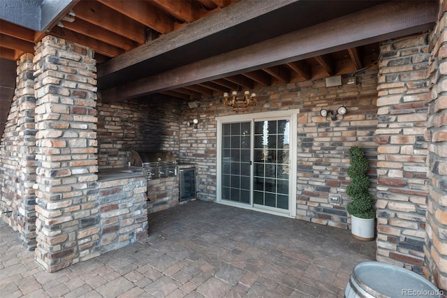 view of patio / terrace with grilling area and area for grilling