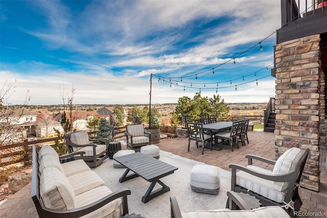 view of patio featuring outdoor dining area and outdoor lounge area