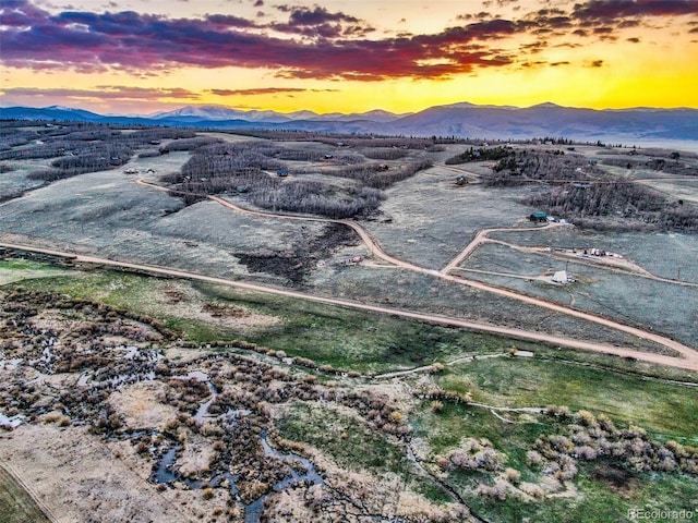 aerial view with a mountain view