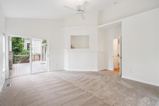 11237 W Ford Dr, Lakewood, CO 80226 - carpeted spare room with high vaulted ceiling and ceiling fan