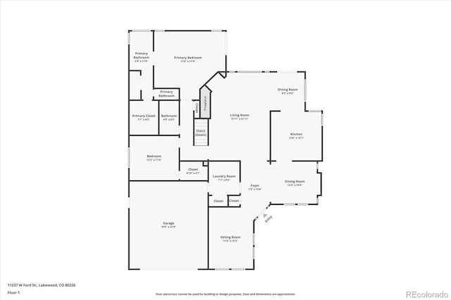 11237 W Ford Dr, Lakewood, CO 80226 - view of property floor plan