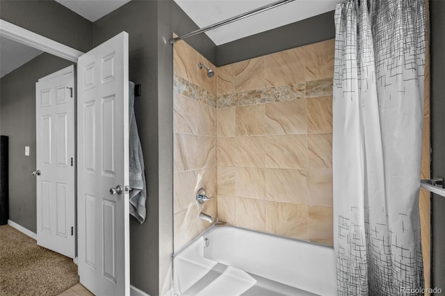 full bathroom featuring shower / bath combo