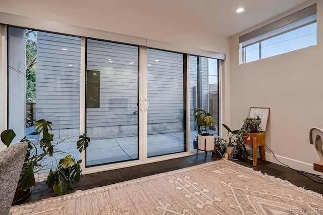 doorway to property with a patio