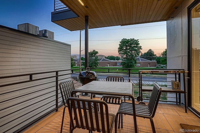 balcony with cooling unit