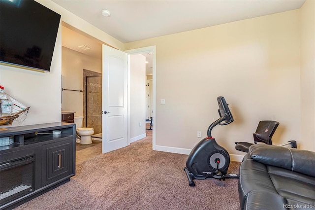7172 S Oakleaf St, Bennett, CO 80102 - exercise room with light carpet and baseboards
