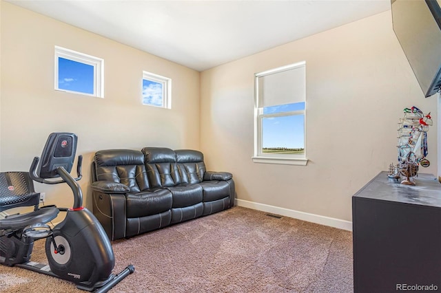 7172 S Oakleaf St, Bennett, CO 80102 - carpeted living area featuring visible vents and baseboards