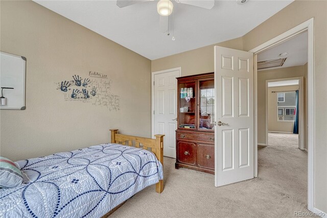 21789 Farmingdale Way, Parker, CO 80138 - bedroom featuring light colored carpet and ceiling fan