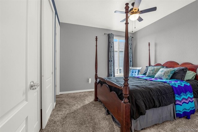 3434 Antelope Ridge Trl, Parker, CO 80138 - carpeted bedroom featuring baseboards and a ceiling fan