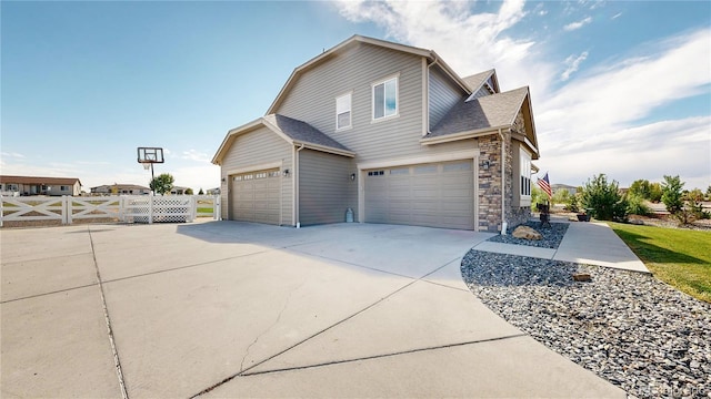 view of front of house with a garage