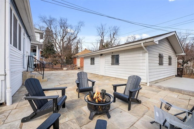 613 Pine St, Boulder, CO 80302 - view of patio featuring an outdoor fire pit