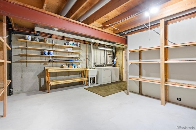 1460 Front Nine Dr Unit A, Fort Collins, CO 80525 - unfinished below grade area featuring washer and dryer and a sink