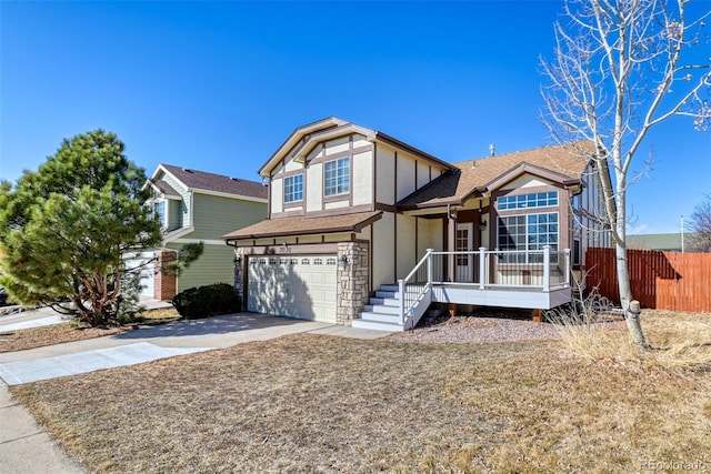 view of front of home with a garage