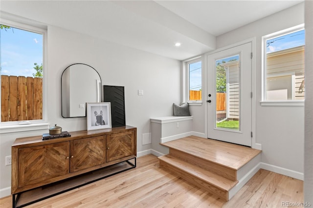 1046 N Knox Ct, Denver, CO 80204 - foyer with wood finished floors and recessed lighting