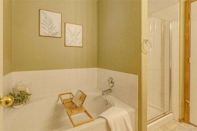 6041 Pioneer Mesa Dr, Colorado Springs, CO 80923 - bathroom with a garden tub and a shower stall