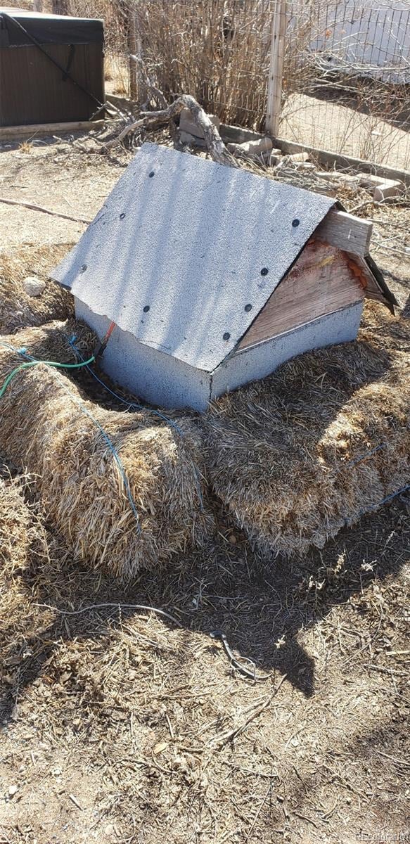 view of storm shelter