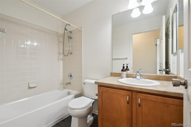 11847 Trail View Ln, Parker, CO 80134 - full bathroom featuring vanity, bathing tub / shower combination, and a chandelier