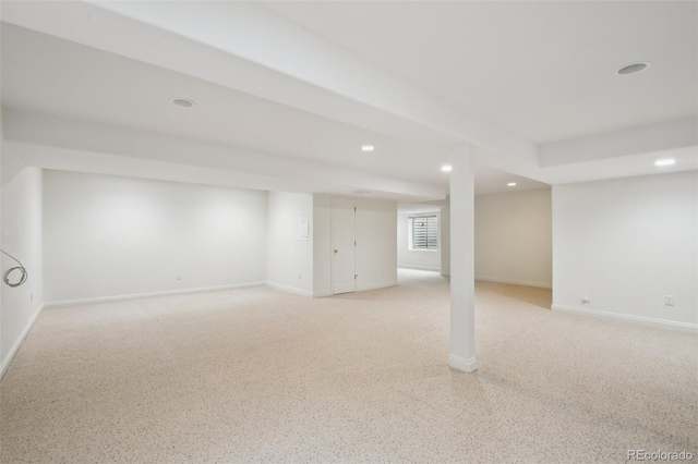11847 Trail View Ln, Parker, CO 80134 - below grade area with recessed lighting and baseboards