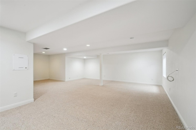 11847 Trail View Ln, Parker, CO 80134 - finished basement with light colored carpet and recessed lighting