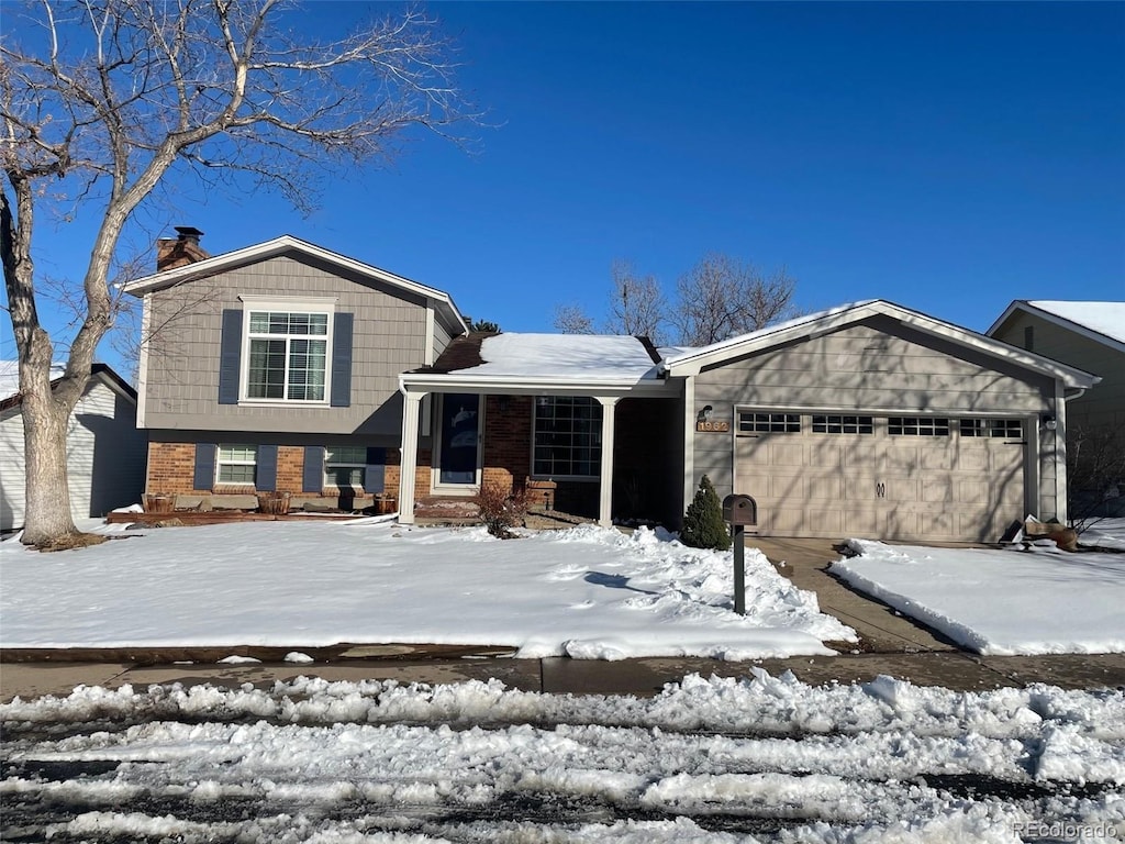 tri-level home with a garage