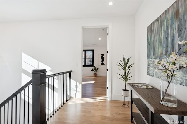 hall featuring light wood-type flooring