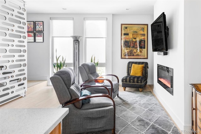 879 Delaware St, Denver, CO 80204 - office featuring wood finished floors and a glass covered fireplace
