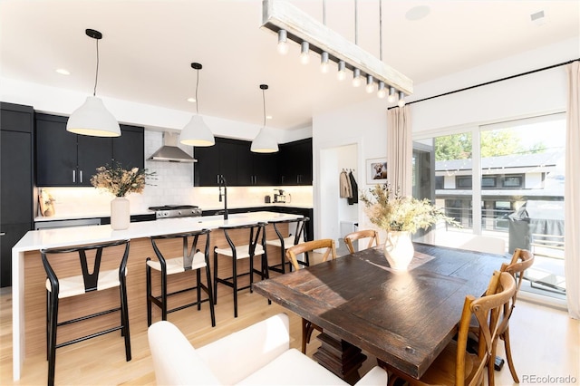 dining area featuring light hardwood / wood-style flooring