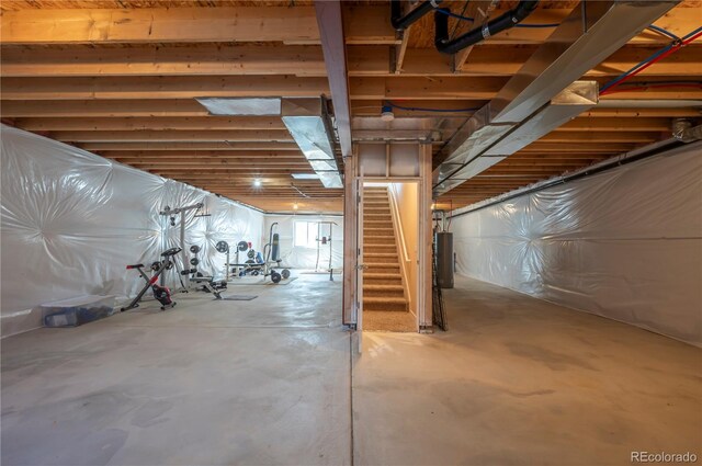 below grade area with stairs