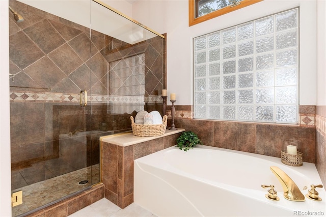 15851 Deer Ridge Dr, Morrison, CO 80465 - bathroom with a garden tub and a shower stall