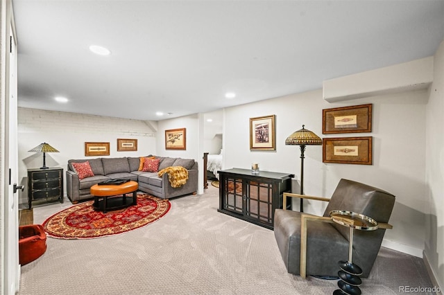 1414 S Vine St, Denver, CO 80210 - carpeted living room featuring recessed lighting
